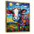 Toile avec cadre flottant or