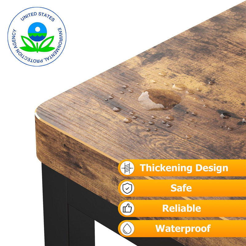 Rustic Brown Wooden and Metal 2-Step Stool