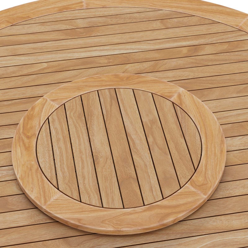 Wellspring 63" Natural Teak Wood Outdoor Dining Table