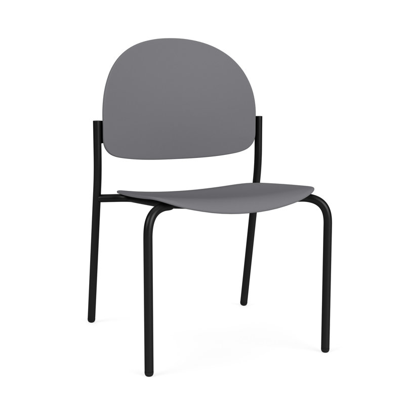 Chaise d'invité sans accoudoir Chat Chat, Noir, Flint Grey Poly