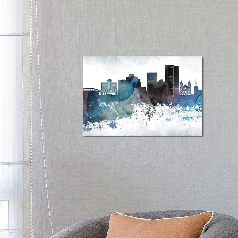 Phoenix Bluish Skylines - Wrapped Canvas Painting, 66.04 cm H x 45.72 cm W x 1.91 cm D