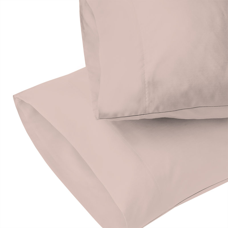 Blush Cotton Embroidered Standard Pillowcases