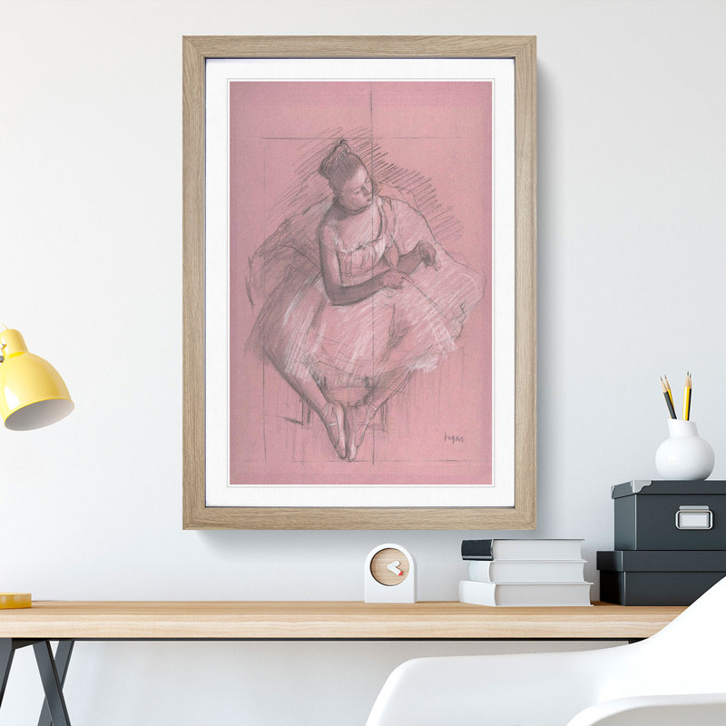 Study of a Ballet Ballerina Dancer Vol.3 by Edgar Degas - Picture Frame Painting, Oak Framed, 65cm H x 48cm W x 2cm D