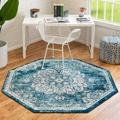 Tapis bleu / ivoire Beecham