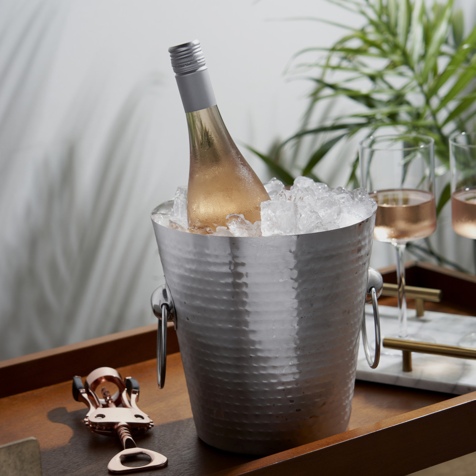 Admiral Irving Stainless Steel Hammered Ice Bucket