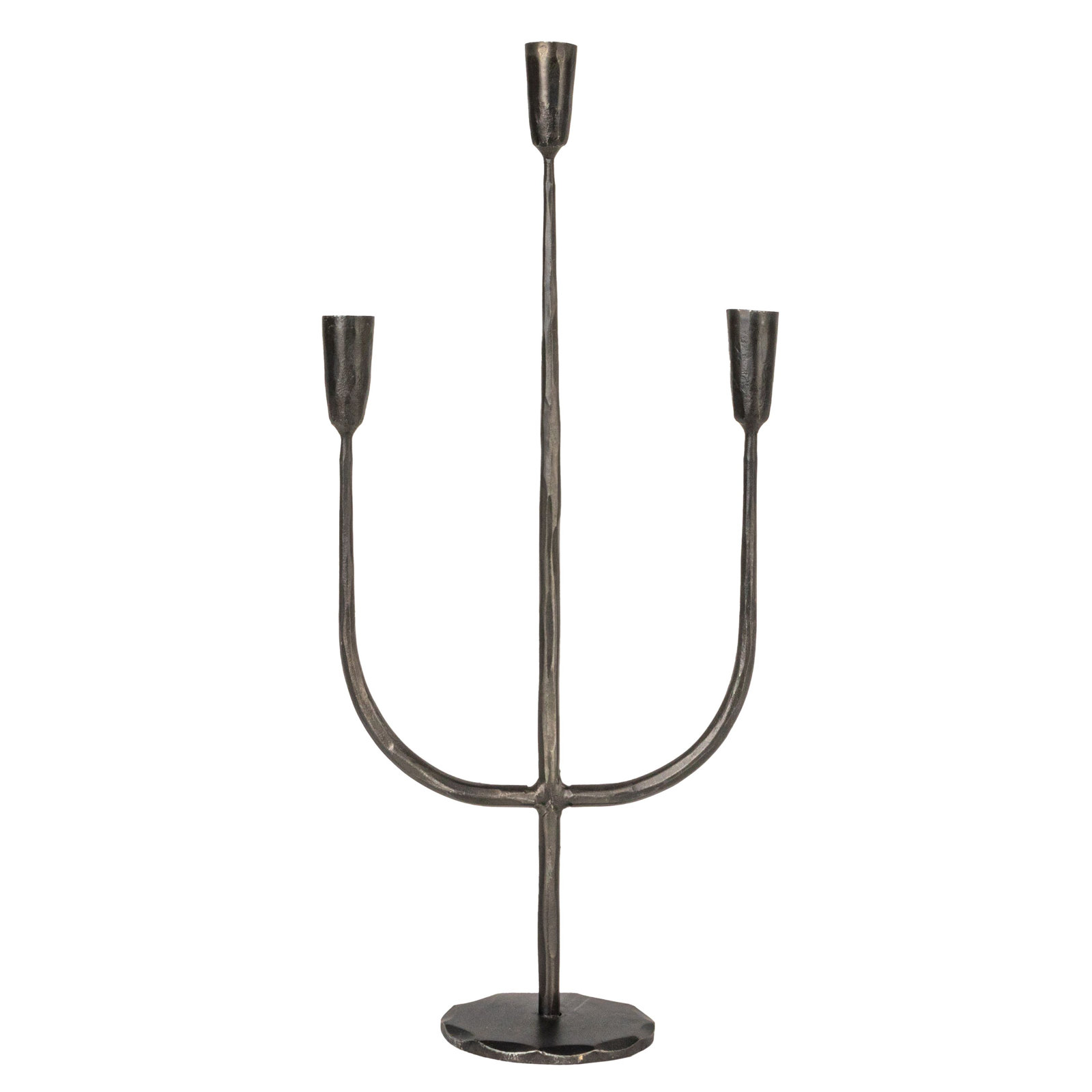 Hand-Forged Metal Candelabra, Black