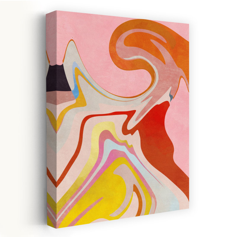 Art contemporain abstrait géométrique coloré, H 36 po x l 24 po