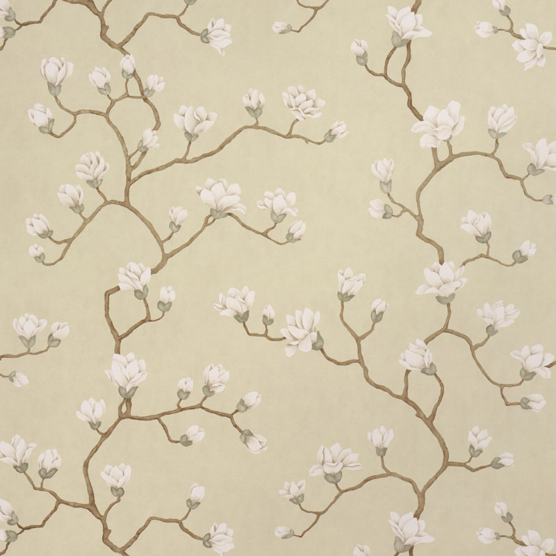Papier peint arbre Magnolia, Or doux