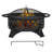 Outdoor Fire Pit with Spark Screen Cover, 37 Inch Wood Burning Fire Pit with Stoker Tool, Portable Firepits