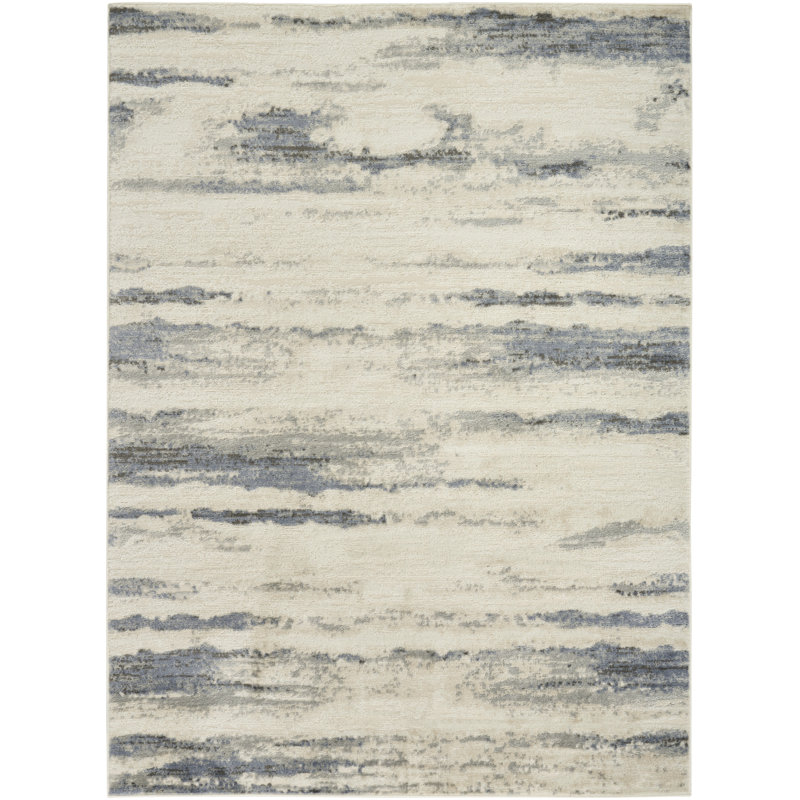 Wrought Studio™ Casson Blue Multicolor Modern Indoor Rug, Rectangle 5'3" x 7'3"