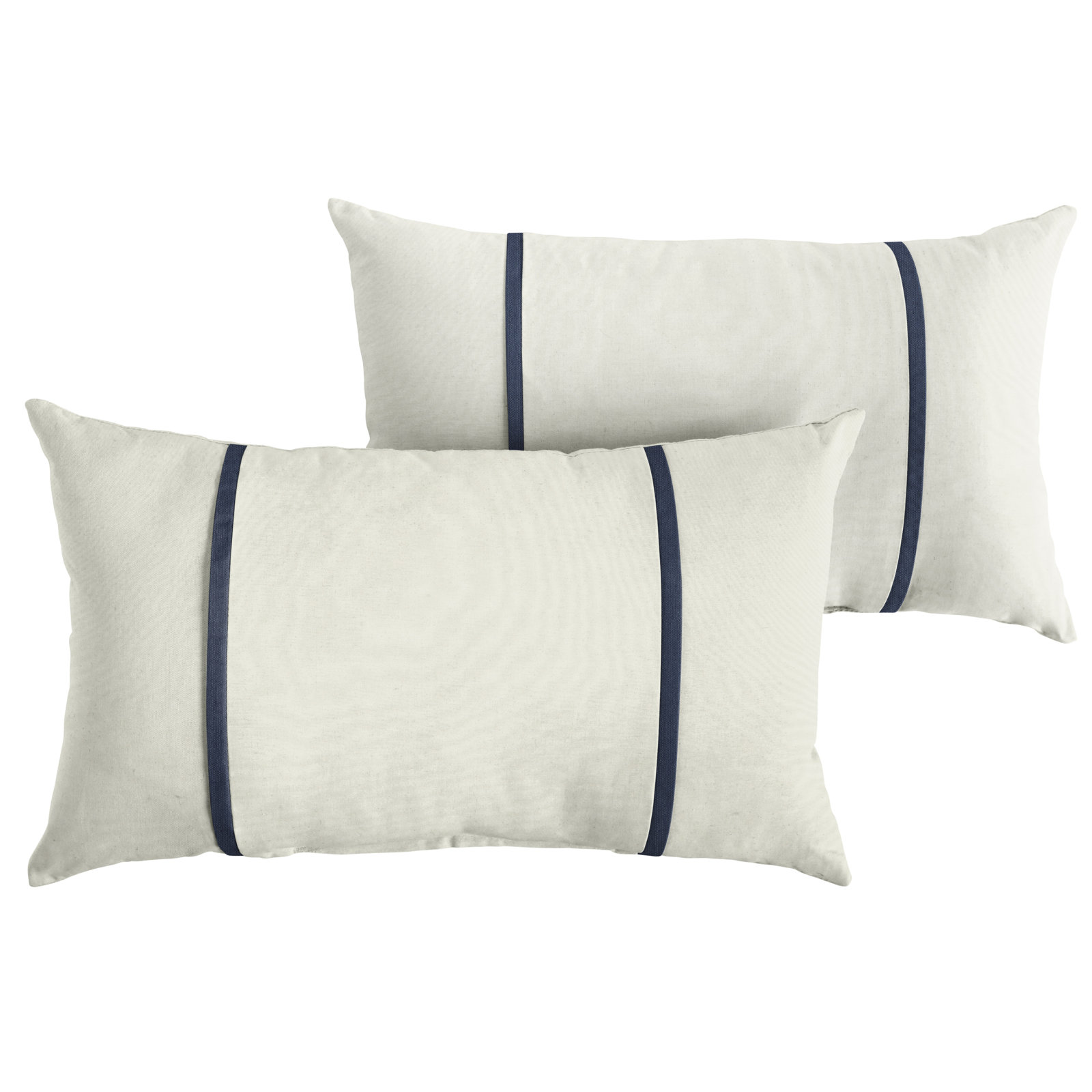 Furston Lumbar Throw Pillow, White/Indigo, 16" x 26"