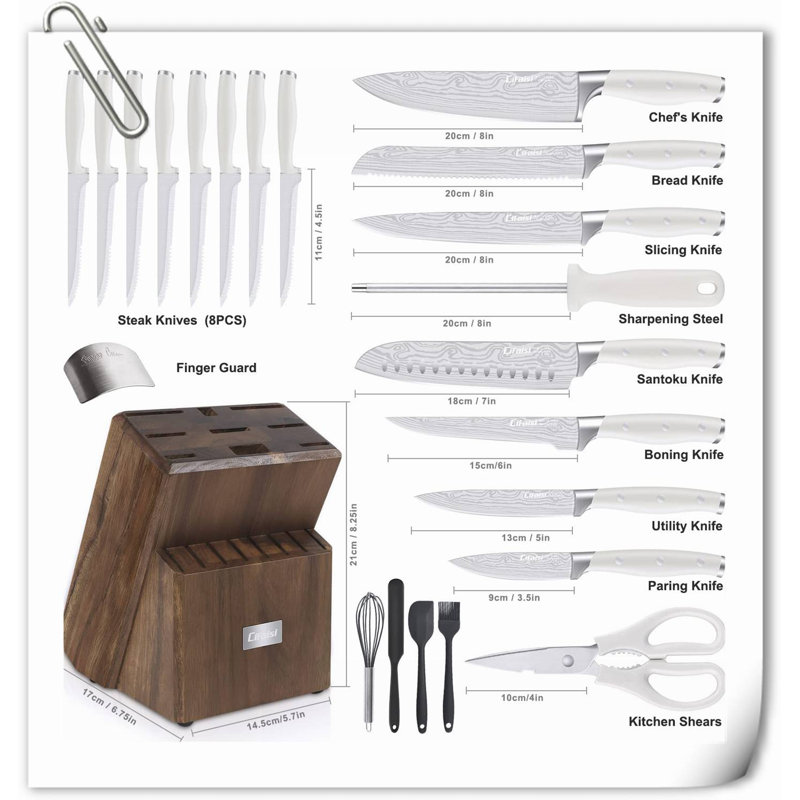Ensemble de porte-couteaux 23 pièces Rephin Knife