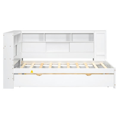 Wood Daybed With Storage Shelves