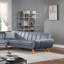 Canapé modulaire contemporain en velours gris foncé de 2 pièces
