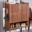 Rangement pour chaussures en bois massif brun noisette