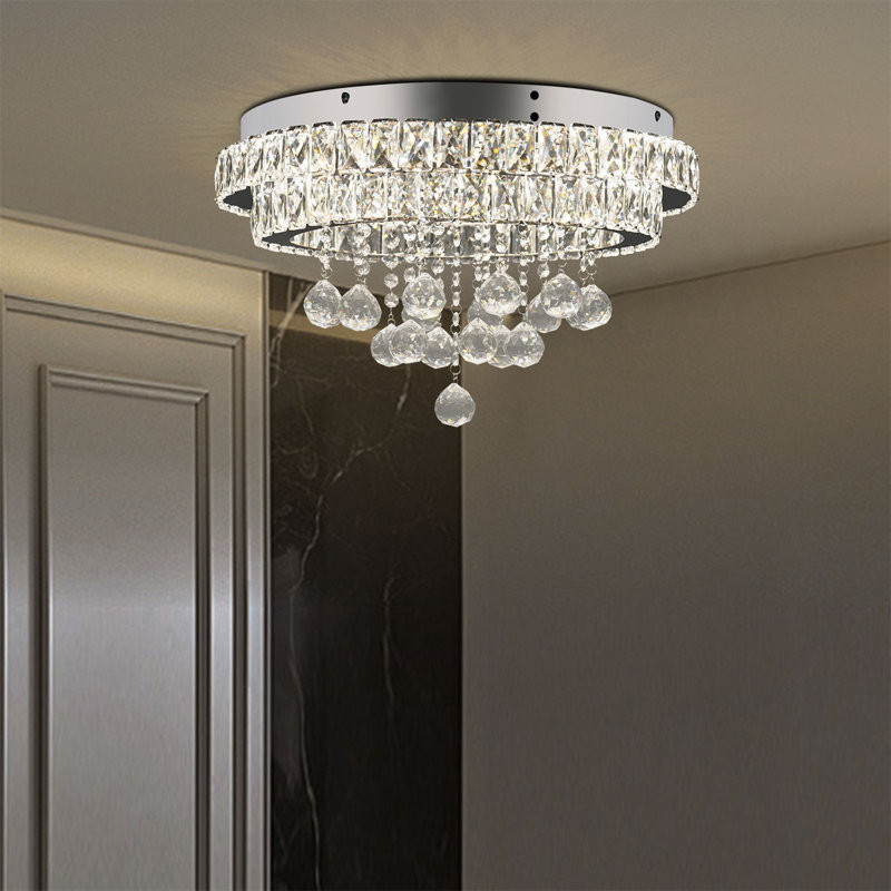 Modern Crystal Ceiling Light With Remote Control