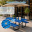 Tables de patio commerciales, bleu acier 72 x 73 x 31 pouces, pique-nique moderne
