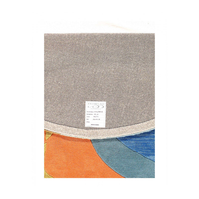 Tapis d'agneau rond en laine de conception unique 6 pi x 6 pi