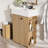 21.6" Bathroom Vanity With Ceramic Basin, Natural Wood Texture, And Side Storage Multi Space For Function Functionality