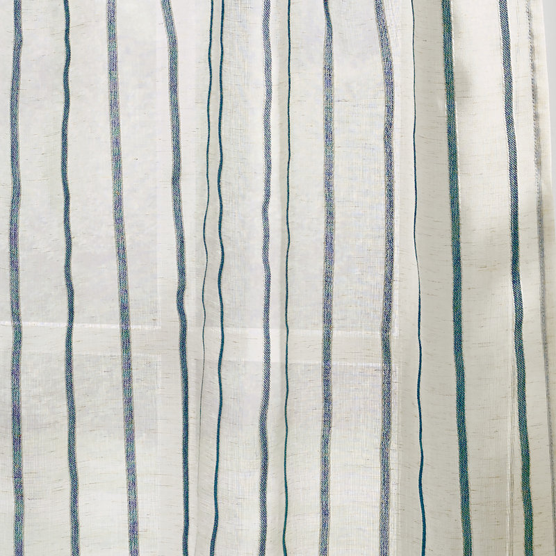 Laguna Semi-Sheer Rod Pocket Kitchen Curtain Valance and Tiers Set, Navy, 56" W x 36" L