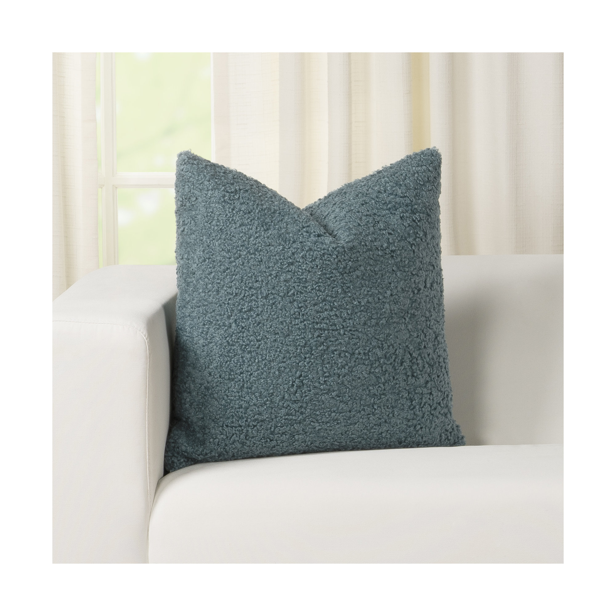 Hanka Throw Pillow, 29" x 29", Aegean