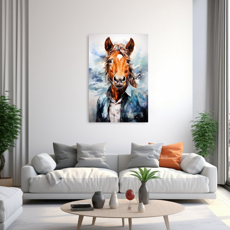 «Dapper Horse Portrait», art mural, 60" H x 40" W