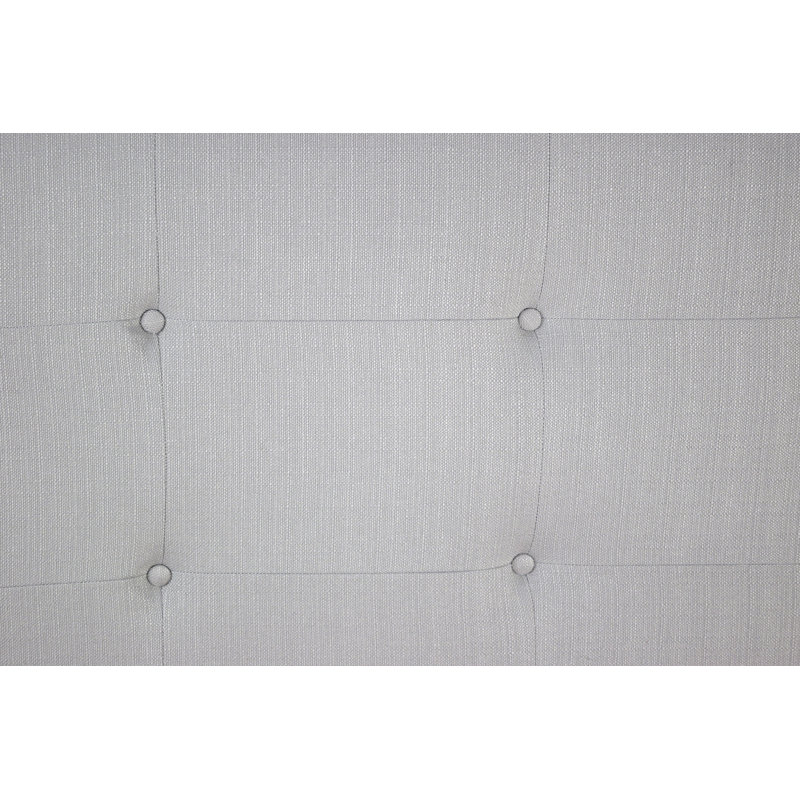 Tête de lit tapissier Radiya, Double, Gris argenté