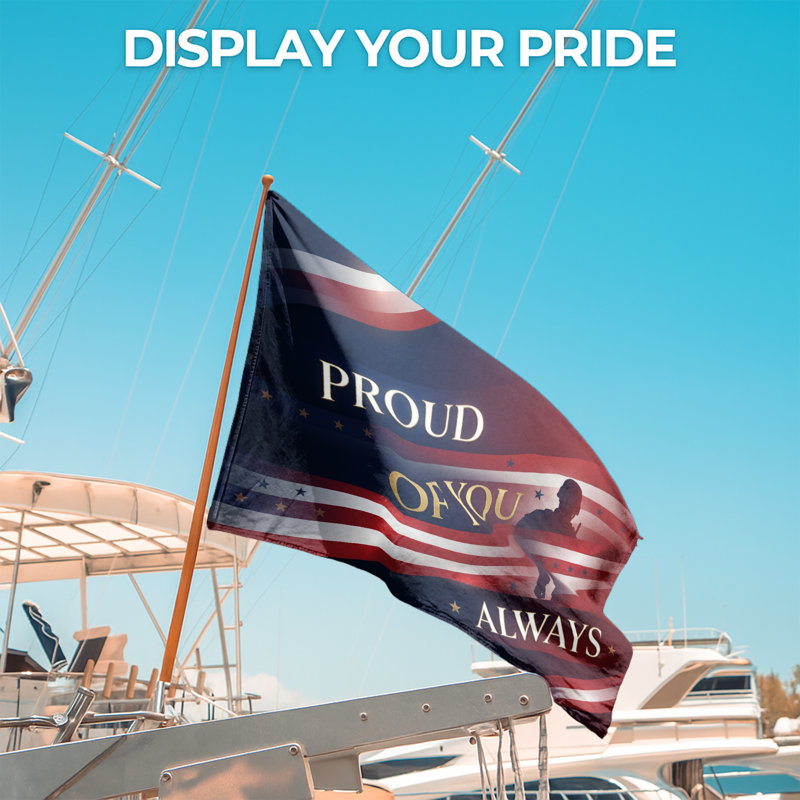 Drapeau extérieur Proud of You Always (3 x 5 pi) par - Polyester durable, résistant à la décoloration, bords nets, œillets en laiton - Drapeau imprimé HD War & Welcome Home - fabriqué aux États-Unis