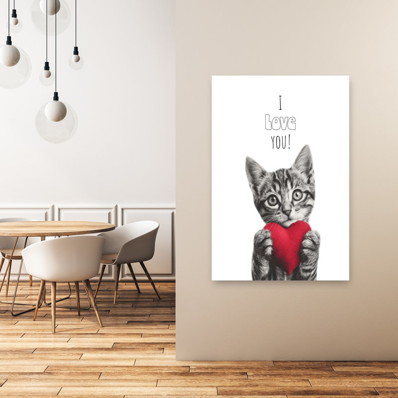 «I Love You», impression d'art mural minimaliste moderne, 48" H x 32" W