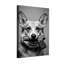 Animaux, chien tenant un pistolet dans la bouche, portrait en noir et blanc-172485053