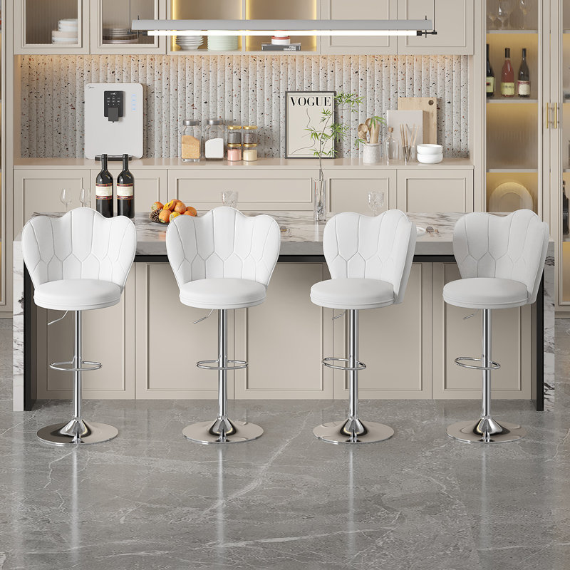 Tabouret à hauteur réglable Vasileior, Blanc