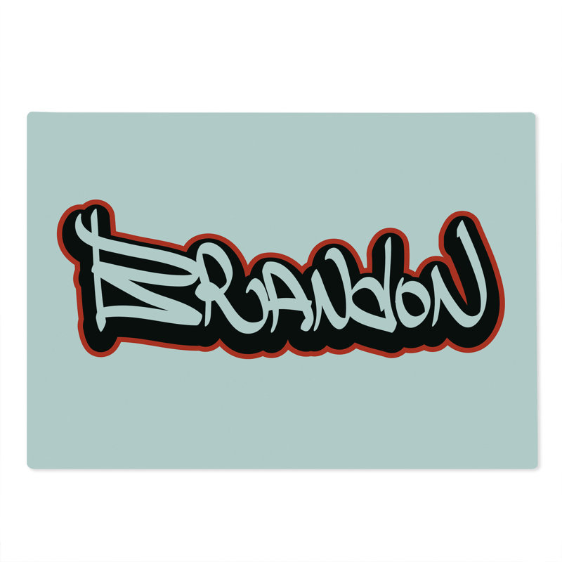 Planche à découper Ambesonne Brandon grande taille Hip-Hop urbain culture blanc vermillon