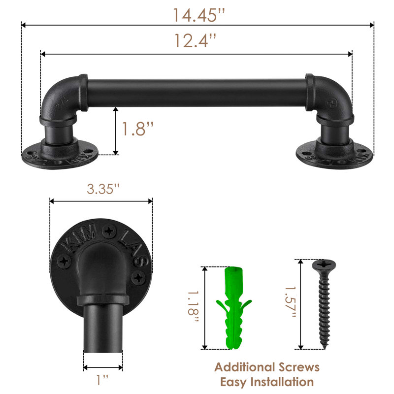 Steel Handle/Pull, Black