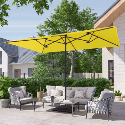 11x7Ft Double-Sided Patio Umbrella with Large Canopy
