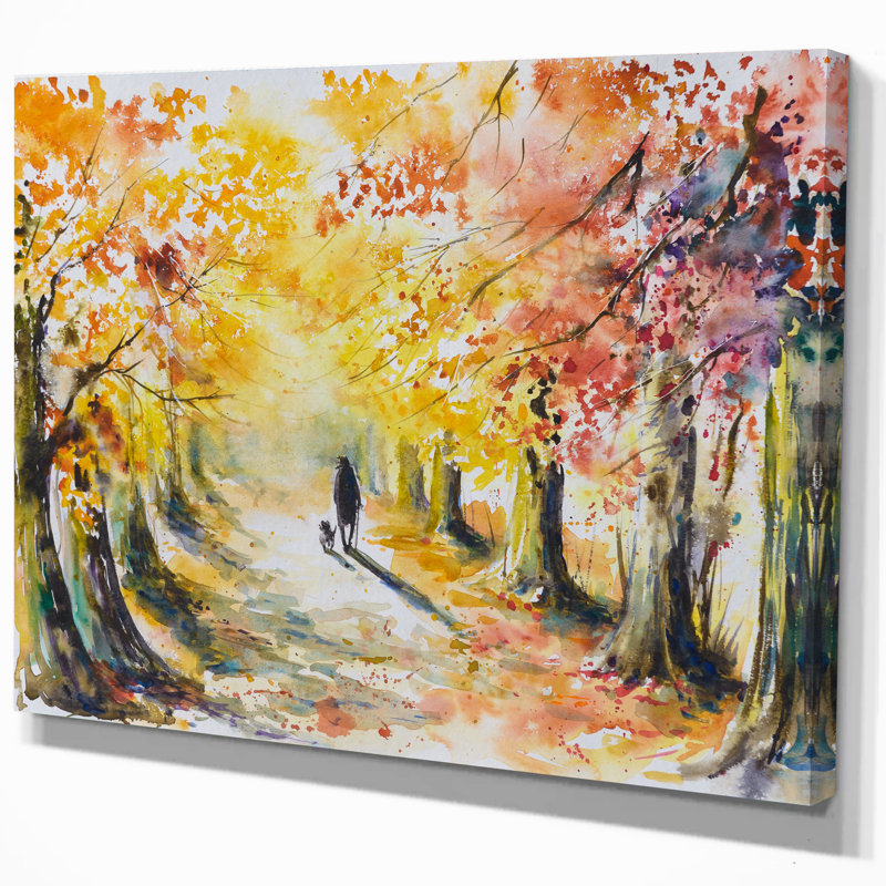 Floral Autumn Park - reproduction sur toile, H 20 po x l 20 po x P 1 po