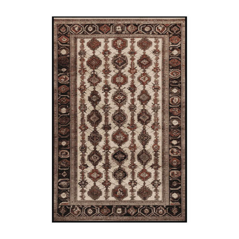 Tapis brun lavable à la machine, Rectangle 4pi x 6 pi