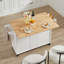 Îlot de cuisine avec comptoir à abattant, chariot d'îlot de cuisine roulant, table d'îlot de cuisine avec porte de grange avec armoire de rangement et support de tour, table d'îlot sur roulettes pour la cuisine-66573246