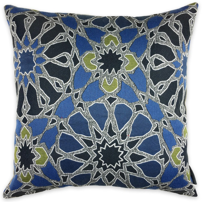 Housse de coussin et insert en lin Minami, Bleu