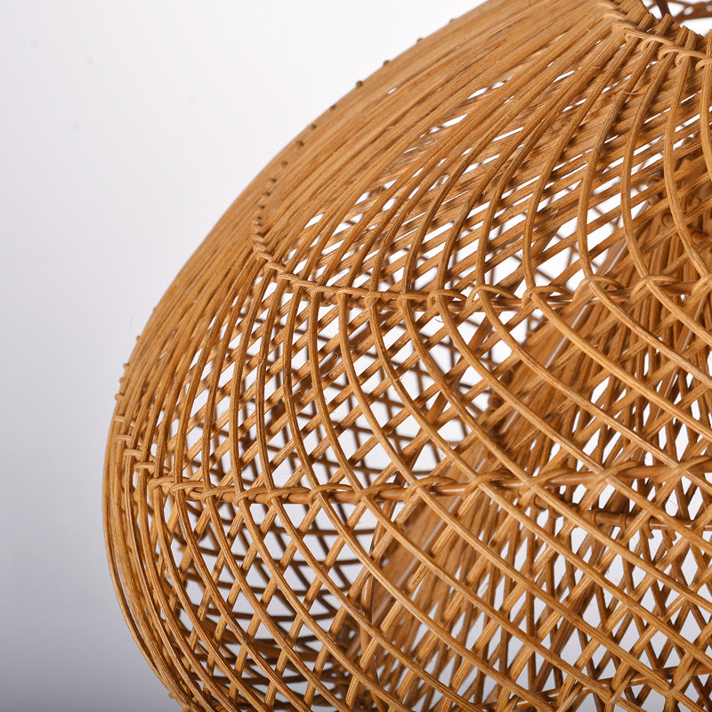 Luminaire suspendu 1 lumière Rattan, H 11,02 po x l 19,69 po x P 19,69 po