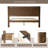 Squaro Mid-Century Modern Solid Wood Bed Frame with Woven Headboard - Queen Size in Chestnut Brown-271736267-271736268