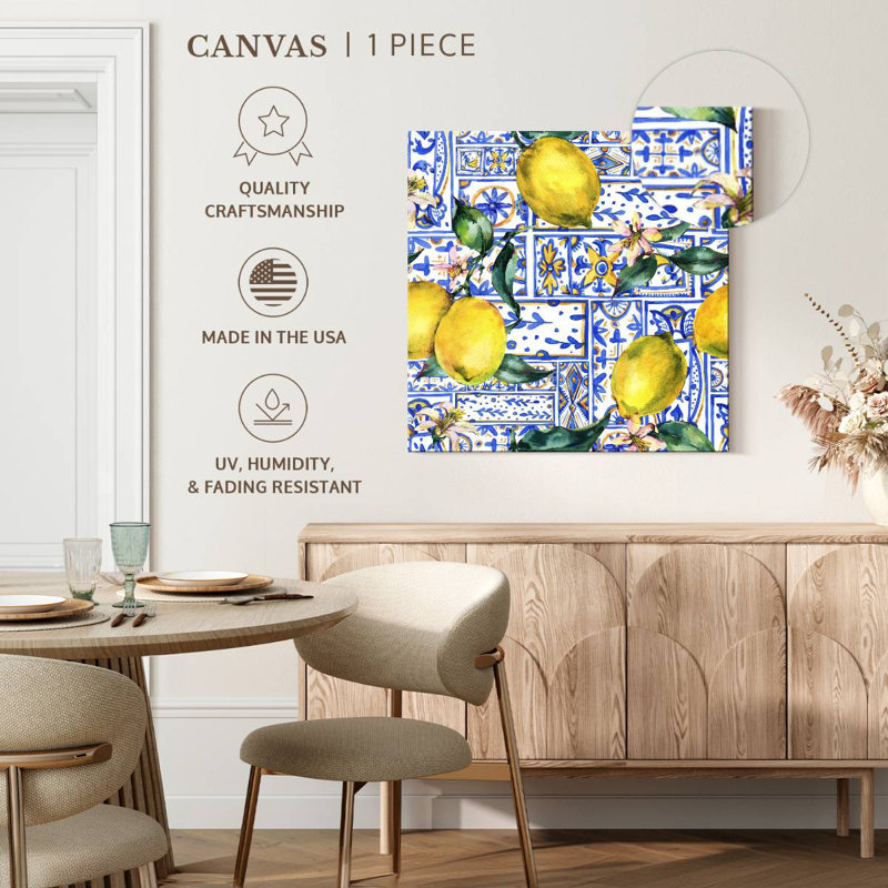 Yarlin Azulejo Lemons, 16'' H x 16'' W