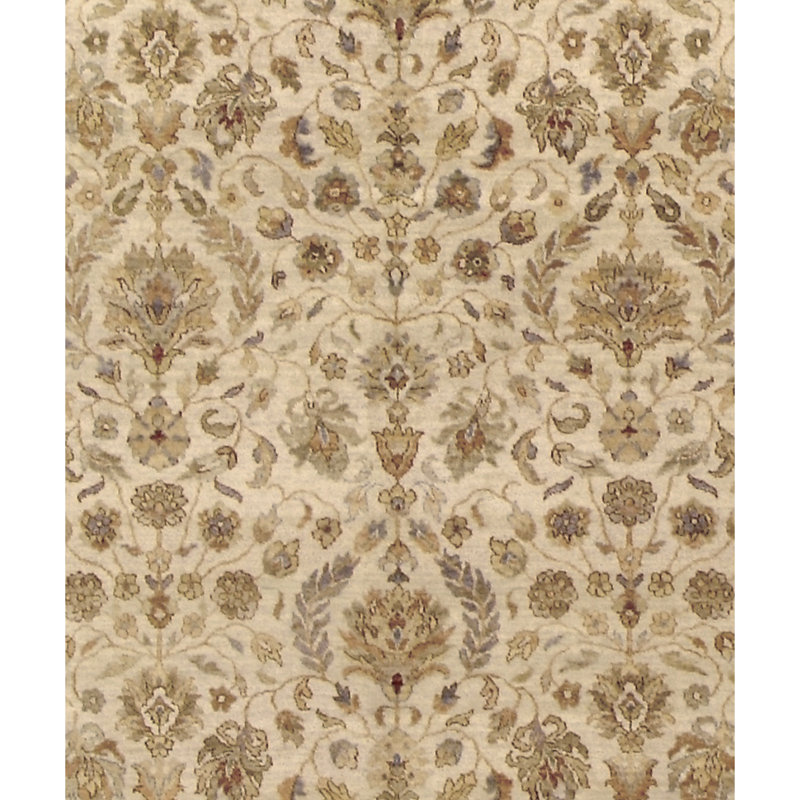 Hand Knotted Wool Oriental Area Rug in Beige/Brown/Gray/Ivory, Rectangle 4' x 6'