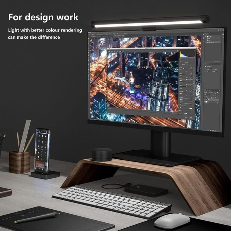 Xiaomi Mi Computer Monitor Light Bar - Space-Saving Wireless LED Lighting W/ Remote Control