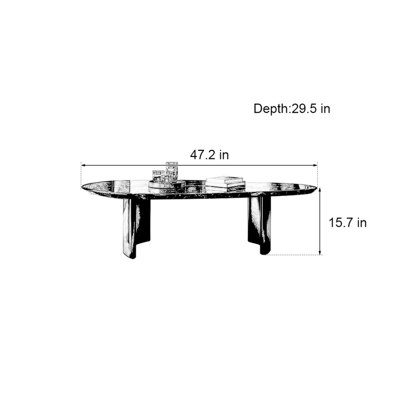DiMuzio, H 15,7 po x L 47,2 po x P 29,5 po