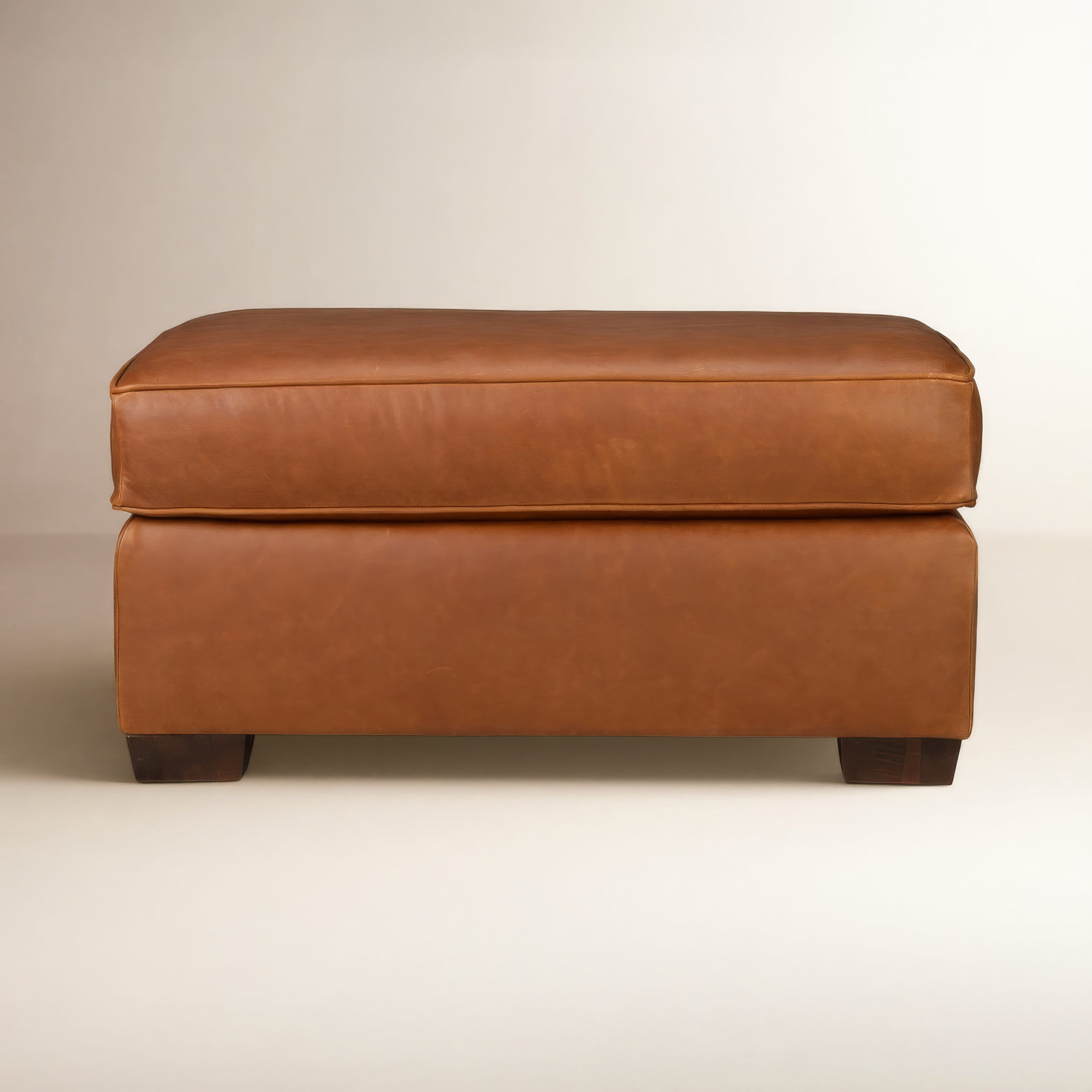 Mishal 34" Ottoman, Bruno Canyon Genuine Leather