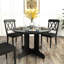Table de salle à manger 59 po x 43 po pour la cuisine de style, ovale extensible avec rallonge, base en tréteau noir en X, supporte 300 lb, siège 6, construction robuste,