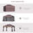 10' X 13' Patio Gazebo, Aluminum Frame Double Roof Outdoor Gazebo Canopy Shelter With Netting & Curtains, Coffee