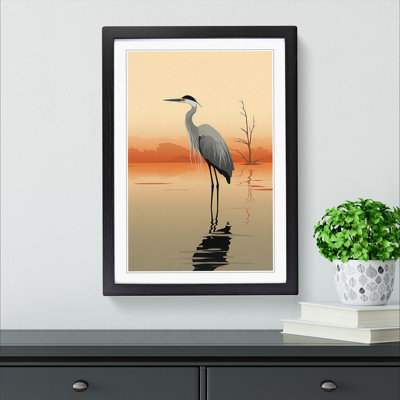 Heron Minimalism - Framed Print