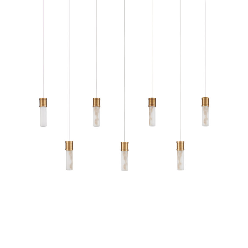 Cannula 7-Light Linear Multi-Drop Pendant, 21.5" H x 57" W x 5.25" D, 1050 Lumens