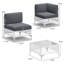 Ensemble de conversation modulaire à 6 places en osier de patio avec coussins-126609804